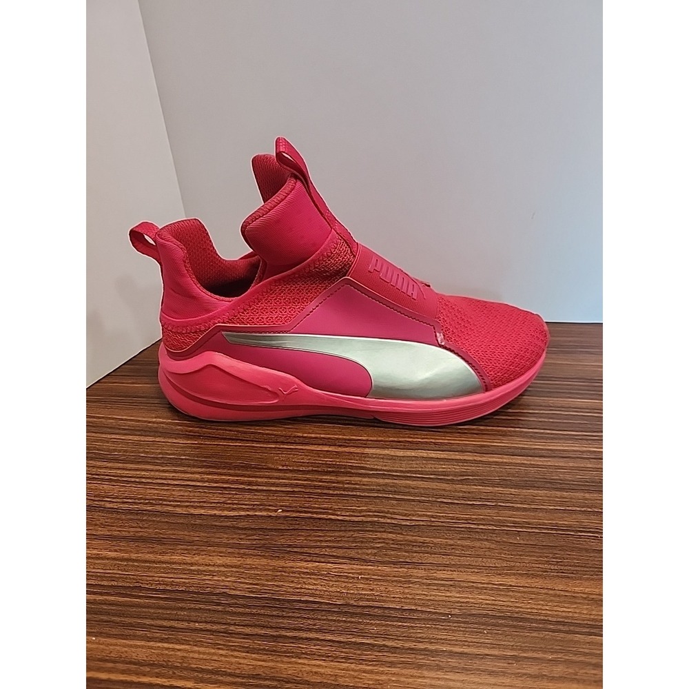 Womans Puma Fenty Running Fierce High Top Sneakers 9.5 Hot Pink Embossed - Picture 3 of 11